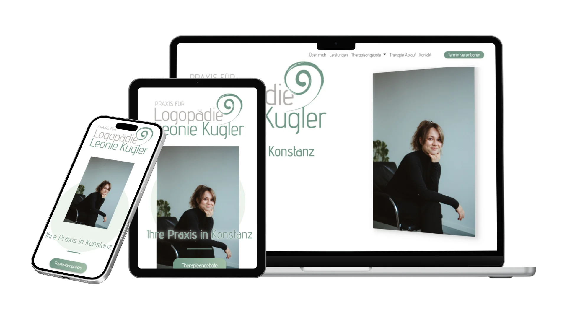 Resposive Webseite, Startseite Logopädie Kugler auf Laptop, Tablet, Mobile| Programmiert von DAST Media Resposive Webseite, Startseite Logopädie Kugler auf Laptop, Tablet, Mobile| Programmiert von DAST Media