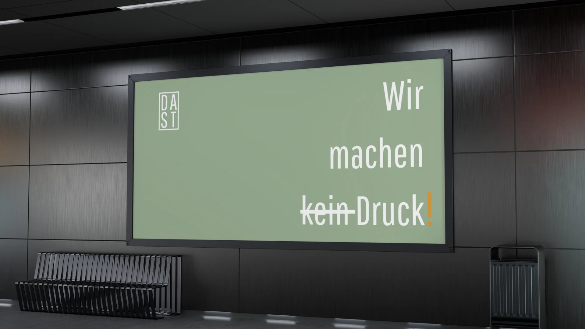 Printdesign: Layout einer Werbetafel vor dem Druck mit DAST Media