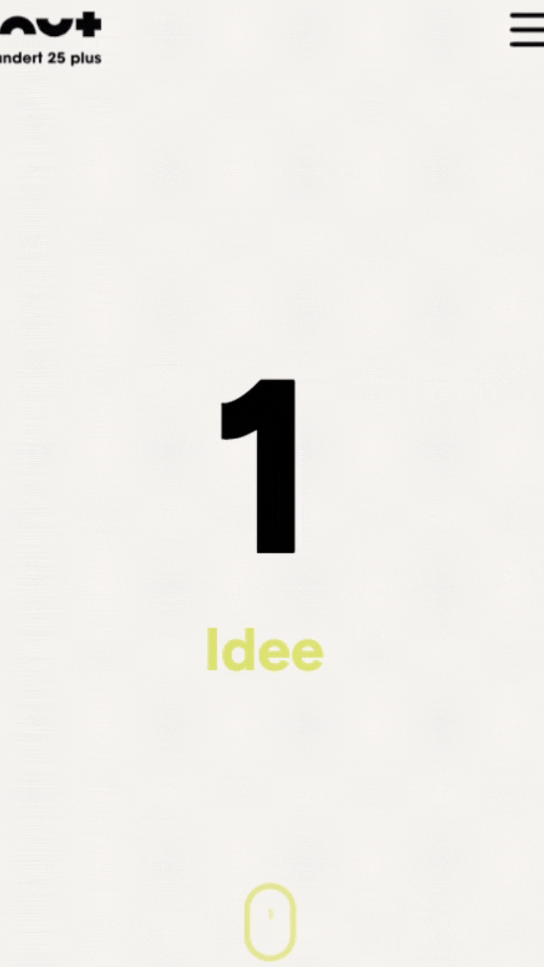 Scroll-Animation erklärt die Entstehung von Hundert25plus Scroll-Animation erklärt die Entstehung von Hundert25plus